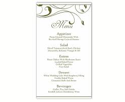 Wedding Menu Template Diy Menu Card Template Editable Text