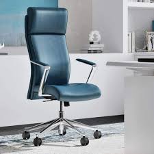 Faux leather office chair 5 functional casters color: Amazon Com Modern Ergonomic Draper Genuine Leather Executive Chair With Aluminum Frame Dark Teal Furniture Decor