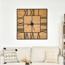 36 034 Large Wall Clock Square Wood