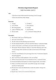Chemistry formal lab report documents tips