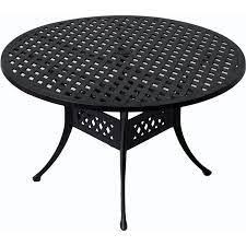 Round Patio Dining Table In Black