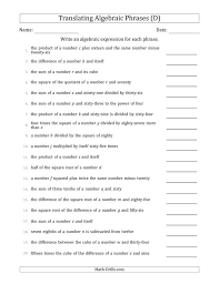 The Translating Algebraic Phrases