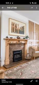 Wood And Marble Fireplace Mantlepiece