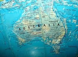 map of australia on a world globe free