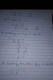 substitution method x y 14 x y 4