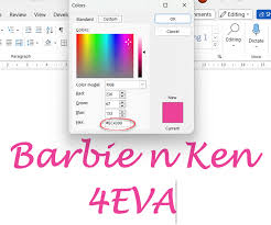 Get The Right Barbie Color For Word