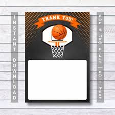 Thank You Basketball Thank You Instant Download Basketball Etsy