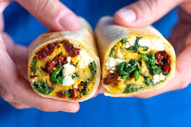 spinach feta breakfast burritos