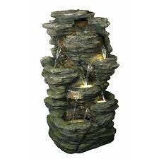 Resin Rock Multi Level Fountain With