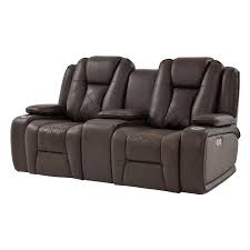 Chanel Brown Power Reclining Sofa W