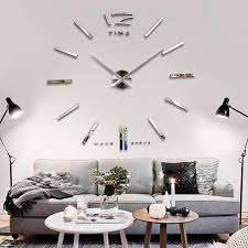 big large diy frameless wall clock kit