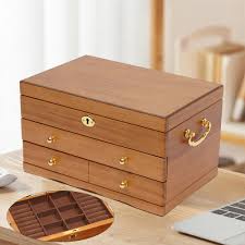 large capacity wooden jewelry box w