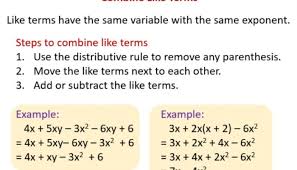 Combine Like Terms Calculator Soup It