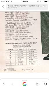 Size Chart From 1974 Sears Catalog Album On Imgur