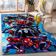 black spiderman rug home decor custom
