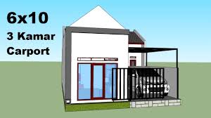 Untuk memberikan gaya yang minimalis rumah dapat dibangun dengan atap berbentuk pelana. Desain Rumah Minimalis 6x10 3 Kamar Tidur V3 Youtube