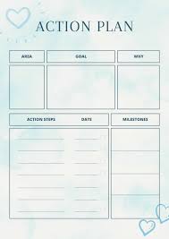 free printable action plan templates