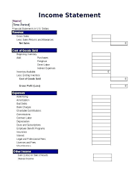 Free Income Statement Template Monthly Profit And Loss Form
