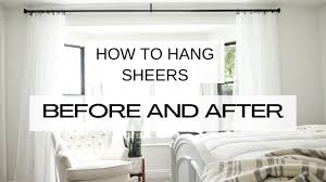 how to hang sheers on a window before