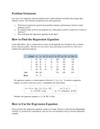 how to find the regression equation