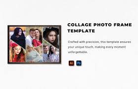 collage photo frame template in psd