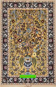 persian isfahan silk rug gold color