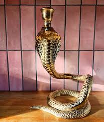 Gold Snake Candle Holder Large