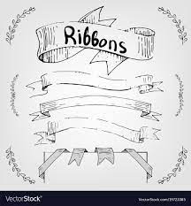hand drawing ribbons and banners for
