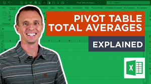 pivot tables to find averages