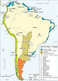 map of south america with the diffe