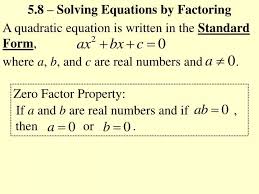 Ppt A Quadratic Equation Is Written