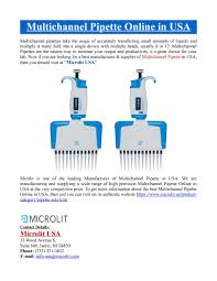 Today our products are available all over the world. Multichannel Pipette Online In Usa By Microlit Usa Issuu