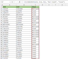 compare two columns in excel for
