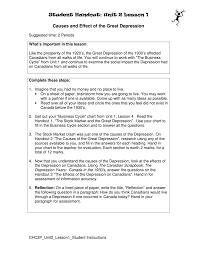 Student Handout Unit 2 Lesson 1 Causes And Effect Of The Great