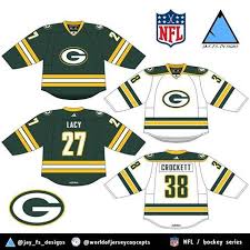 Green bay packers women's accessories including handbags, headwear, socks and hair accessories by '47 brand, fbf sports, concept sports and aminco. Green Bay Packers Hockey Jersey Jersey Sports Jersey