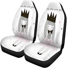 Set Of 2 Car Seat Covers Pretty Girl