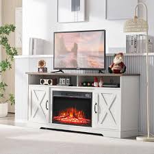 Tv Stand With Insert Fireplace Set For