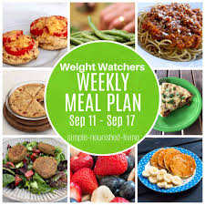 weight watchers weekly meal plans