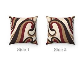 Swirl Pillow Cover Brown And Red