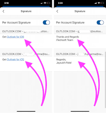 email signature in outlook mac iphone
