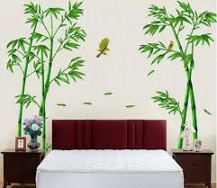 wall stickers l bamboo green wall