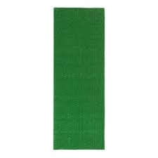 ottomanson evergreen collection waterproof solid 2x5 indoor outdoor artificial gr runner rug 22 in x 59 in green