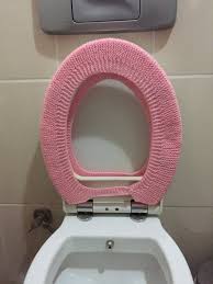 Knitted Toilet Seat Cover Striped