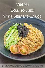 vegan cold ramen with sesame sauce