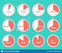Set Of Timers With Time Intervals Stock Vector
