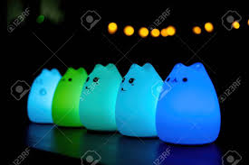 Baby Night Lamp Five Nightlights In A Row Different Colors Stock Photo Picture And Royalty Free Image Image 138345621