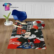 supreme mickey mouse hypebeast area rug