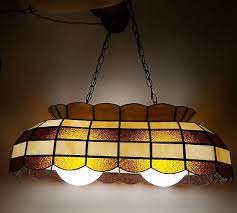 Vintage Stained Glass Pool Table Light
