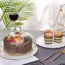 Ceramic Cake Plate With Glass Dome