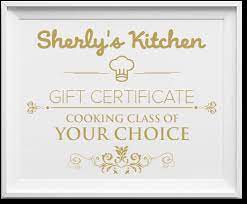 cooking cl gift certificate sherly